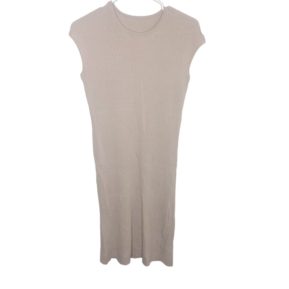 Chicwish tan ribbed knit dress d